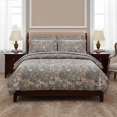 Grey Damask Rose Bedsheet